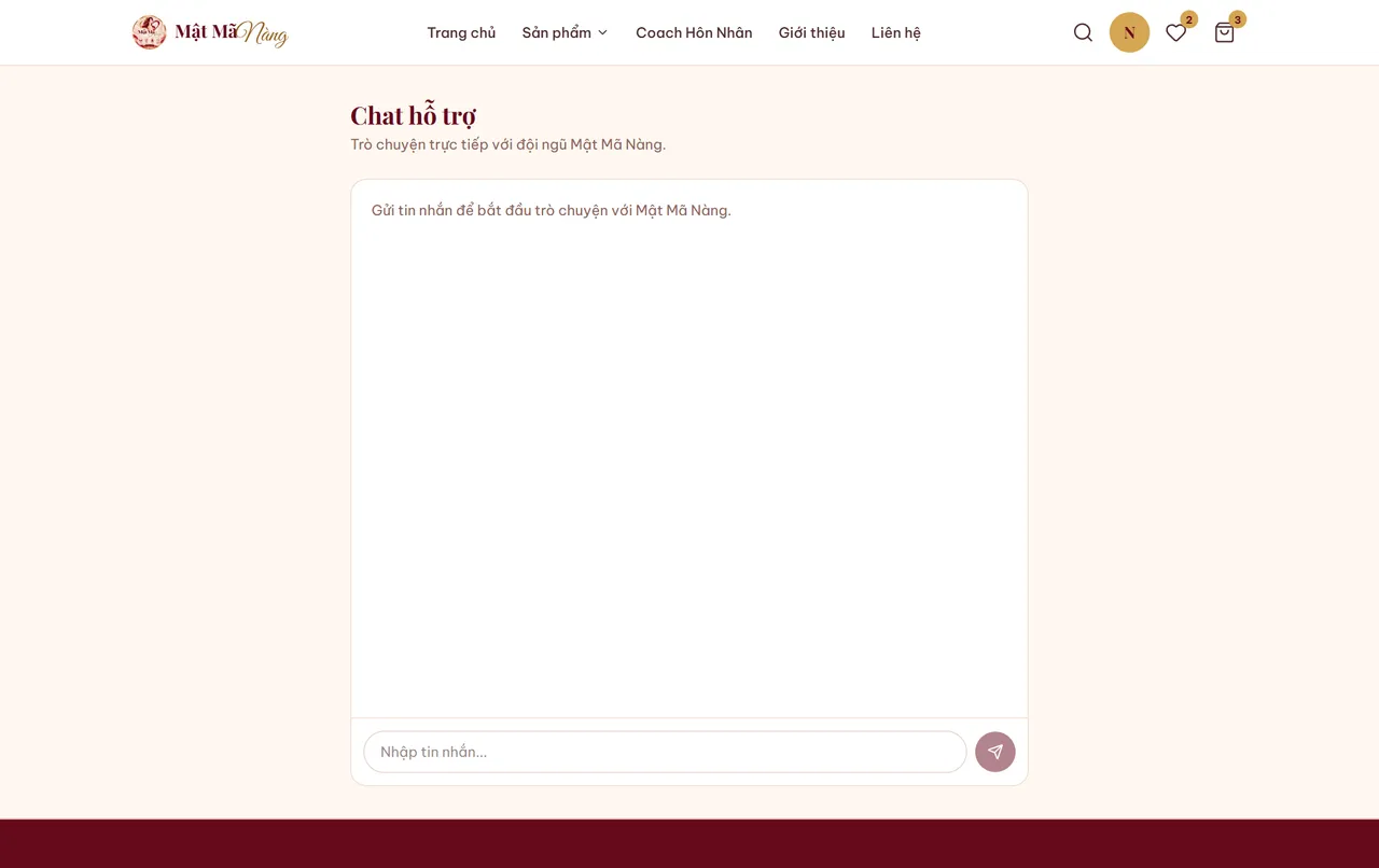 Chat hỗ trợ: nhắn trực tiếp cho Mật Mã Nàng